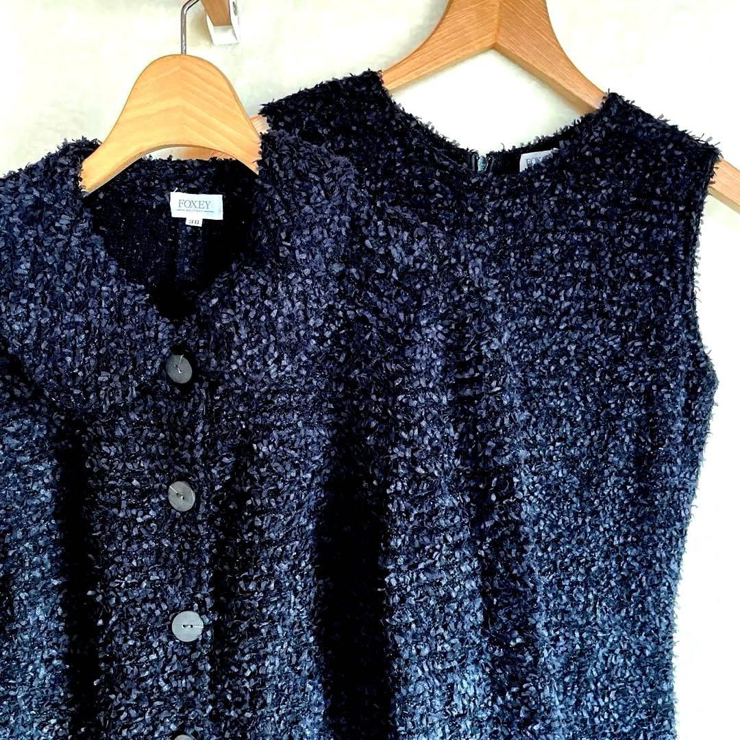 FOXEYファンシーツイード ドレスセットアップ