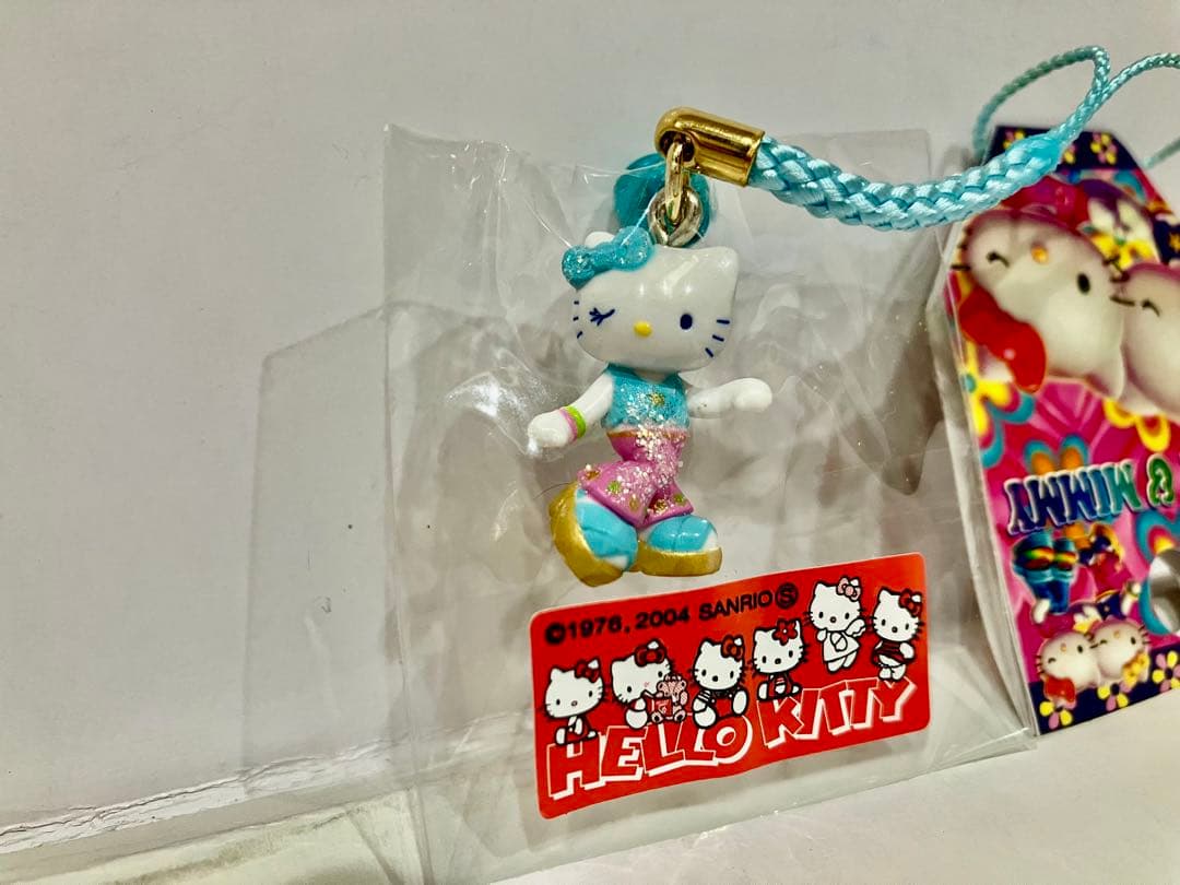 合*3様 ハローキティ 根付 KITTY&MIMMY ミミィ根付 脚長　最低入札