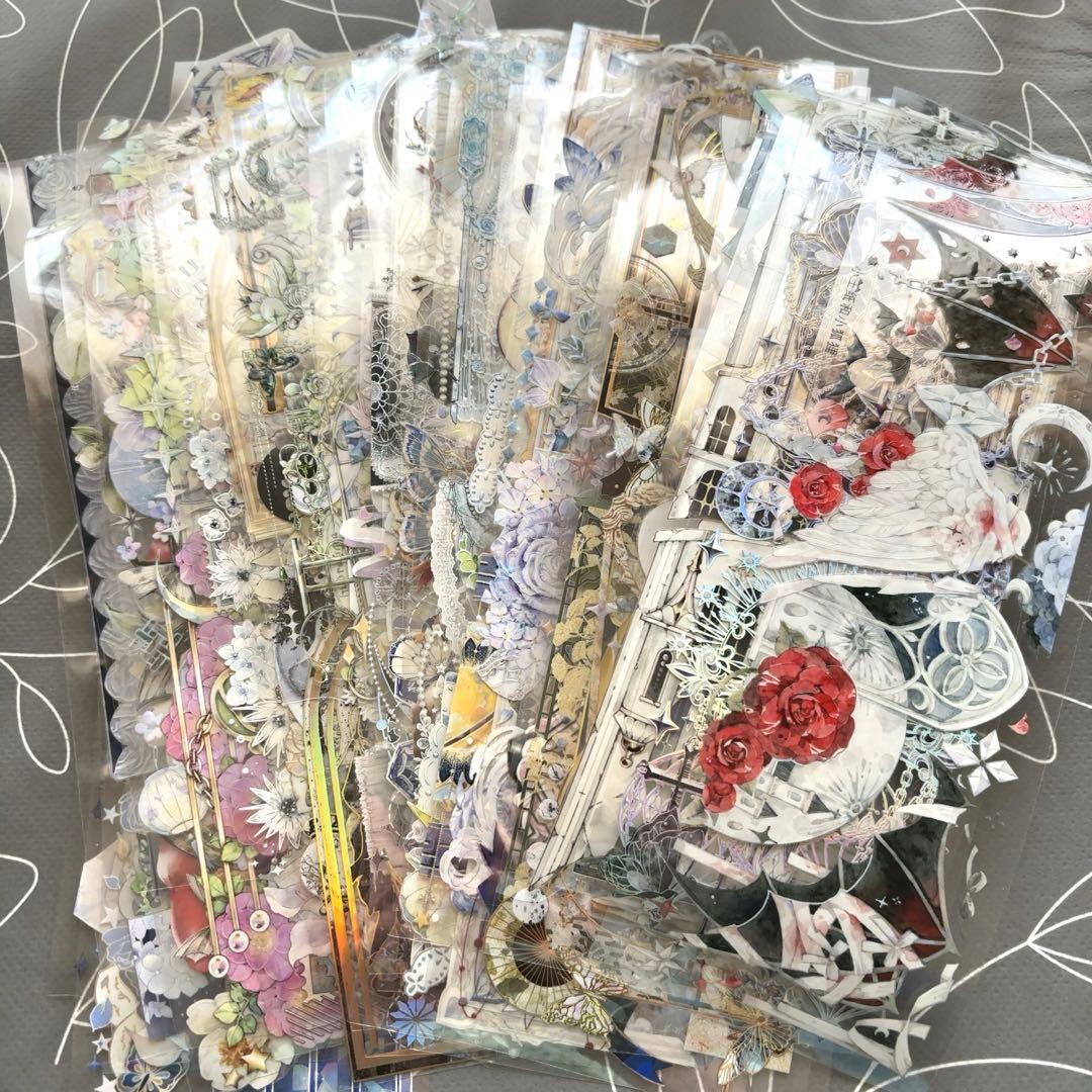 【同梱価格1040円】　コラージュ素材　海外マステ　装飾テープ　50種　PET④