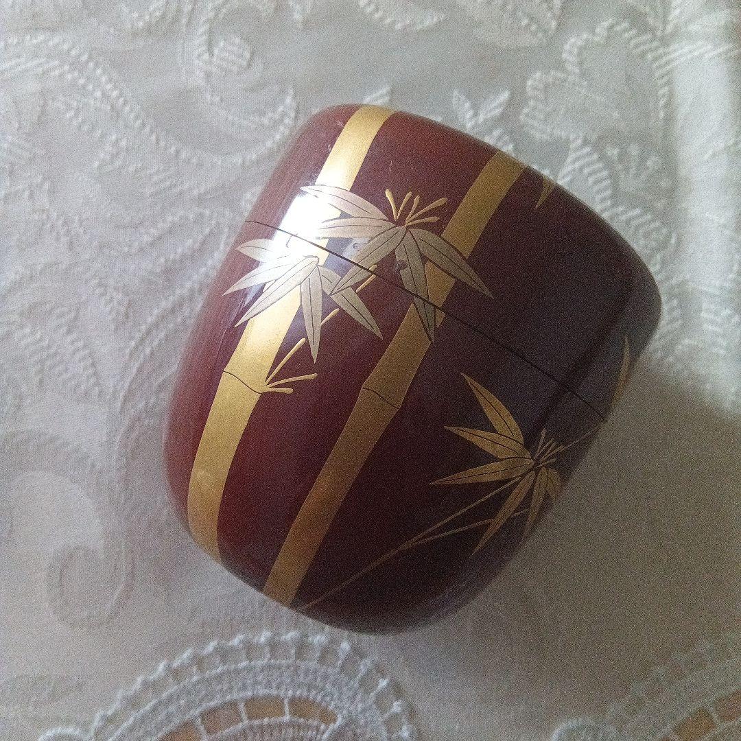 中棗　竹蒔絵　山下泰園作　茶道具