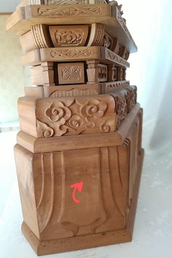 三宝尊 [大#81] 題目宝塔 釈迦如来坐像 多宝如来坐像 ◆白檀 木彫 仏像