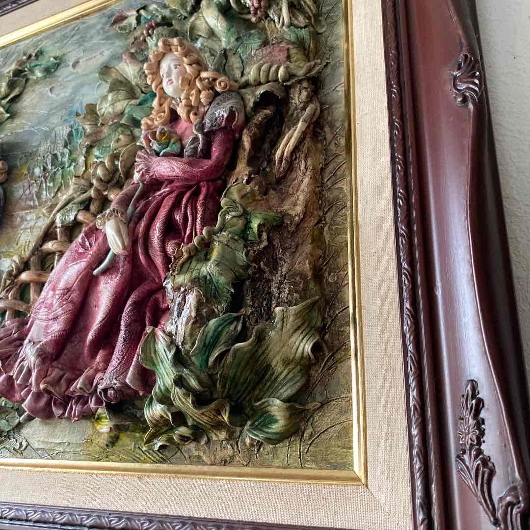 絵画 油絵　粘土細工　ロココ調