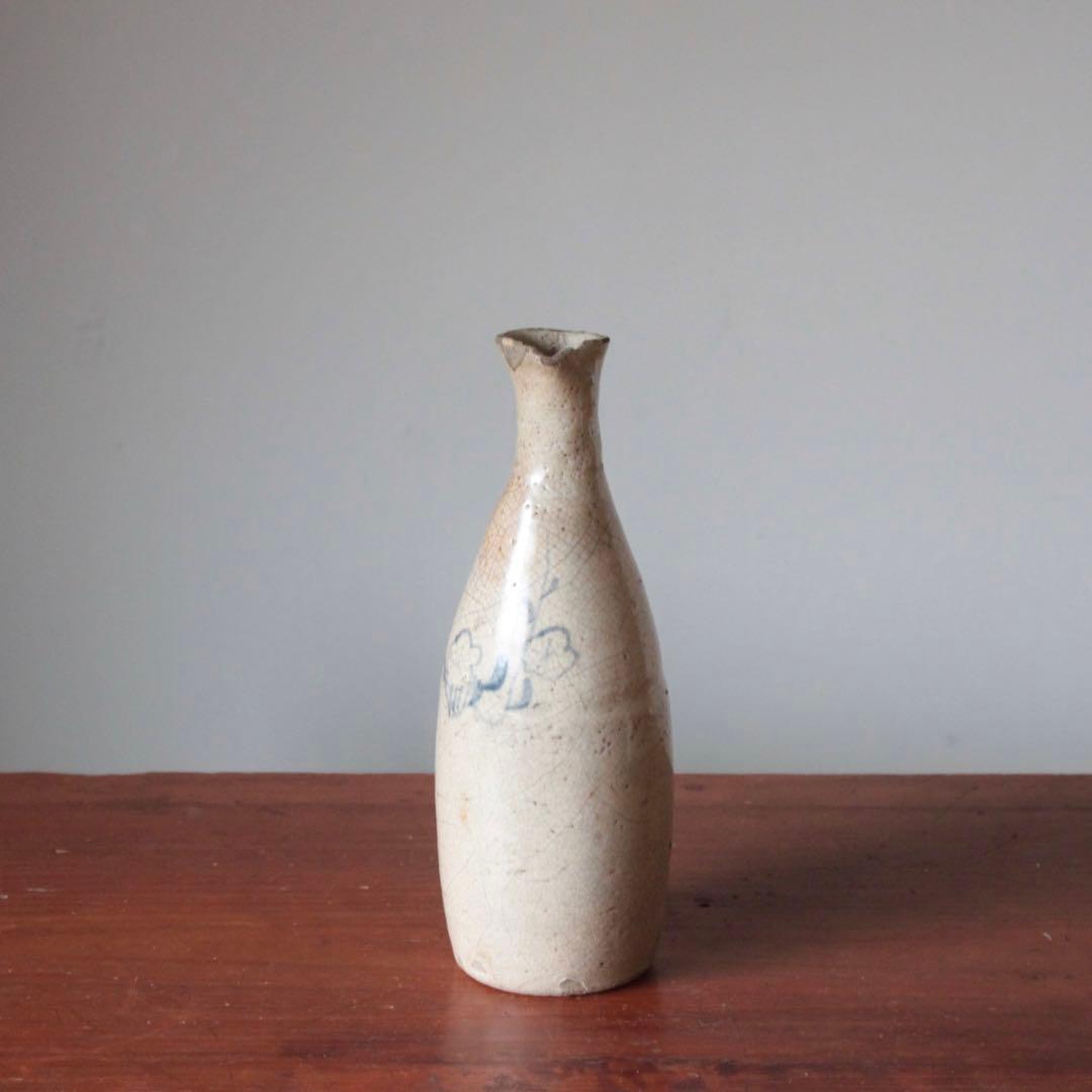 陶胎染付 太白手 徳利 酒器 古美術 古道具 アンティーク