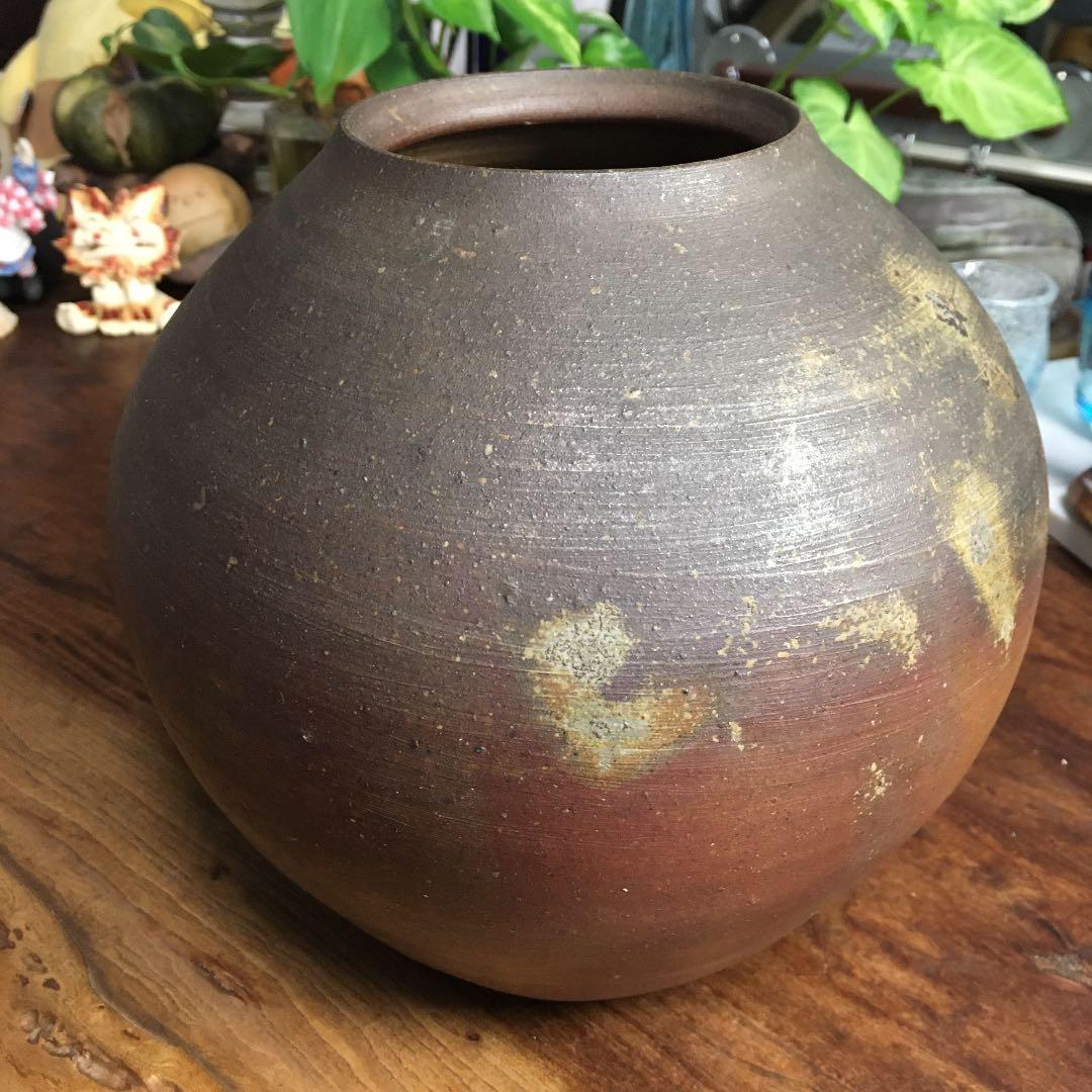 備前焼　小川秀藏　壺　壷　花瓶　一輪挿し