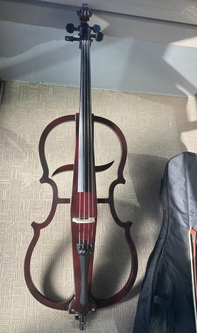 な*し様 エレキチェロ4/4■サイレントチェロ■エレクトリックチェロ■ワインレッ