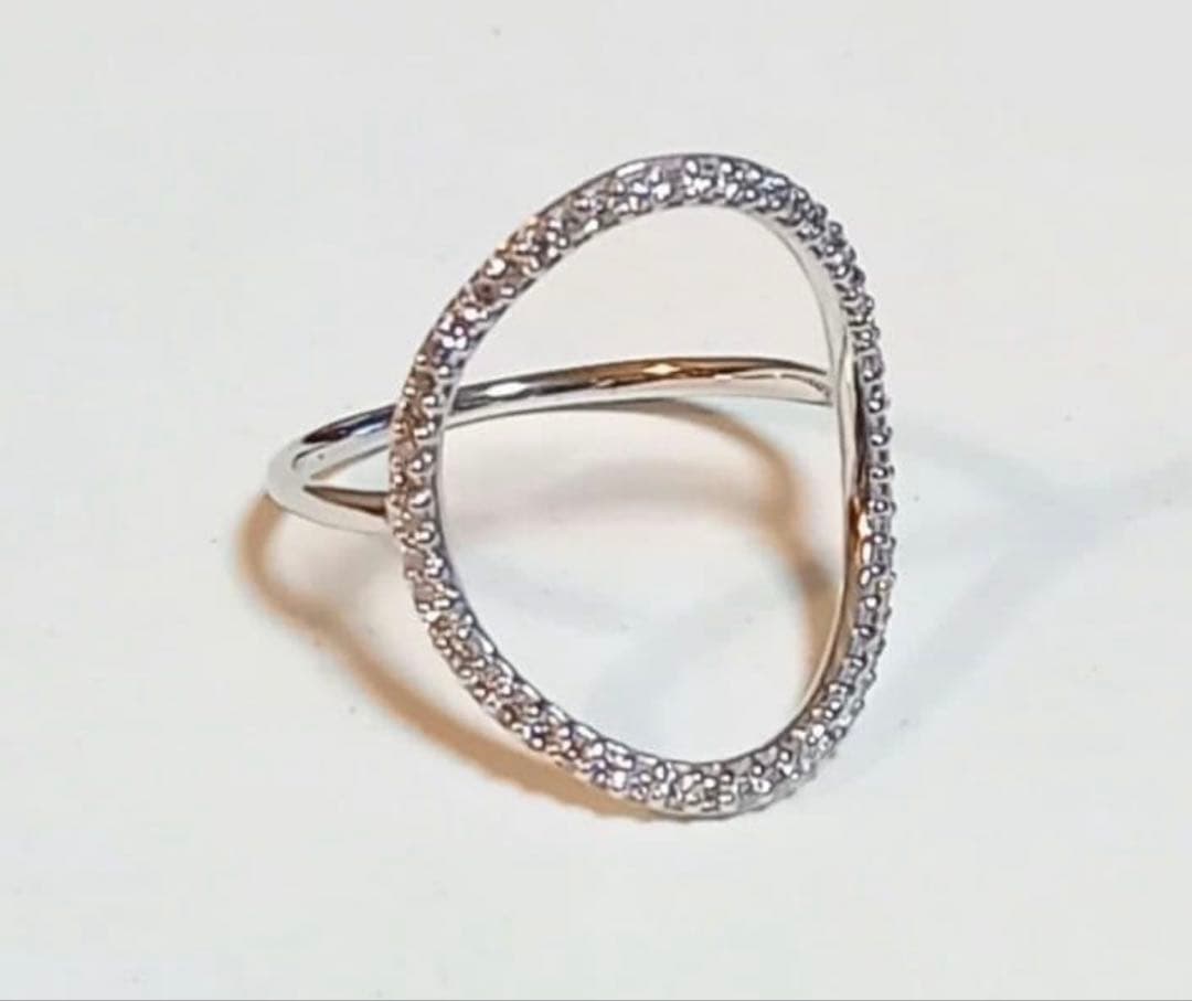 ⭐︎Lilas リラ　K10 WG オーバルラインダイヤリング⭐︎