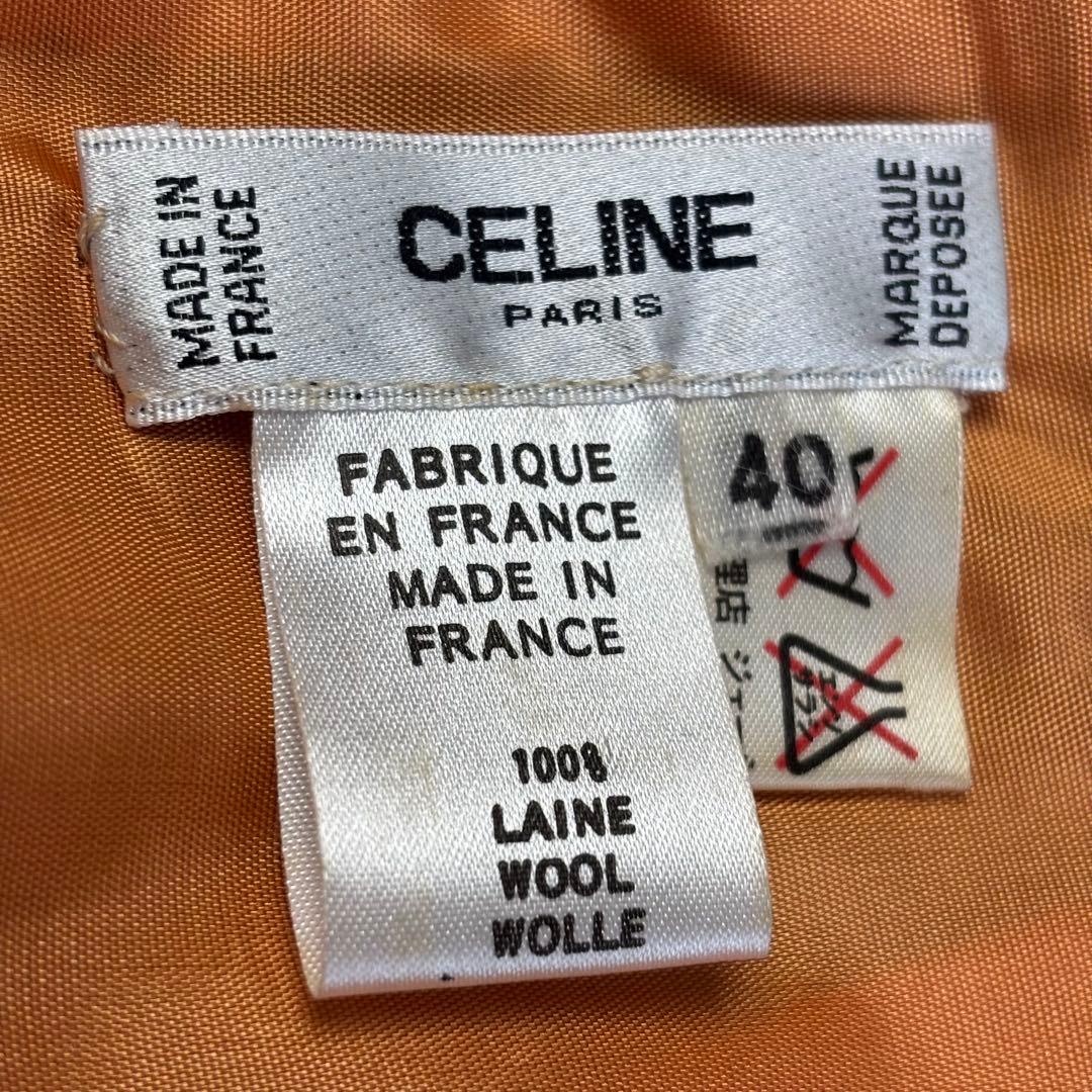 CELINE スカート トリオンフ 金ボタン ロゴ チェーン プリーツ