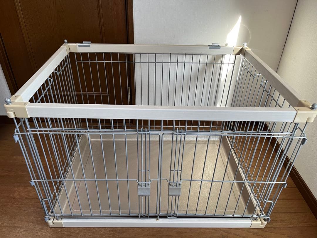 【送料込】アイリスオーヤマ 犬 ケージ ウッディサークル　アイボリー　屋根付き