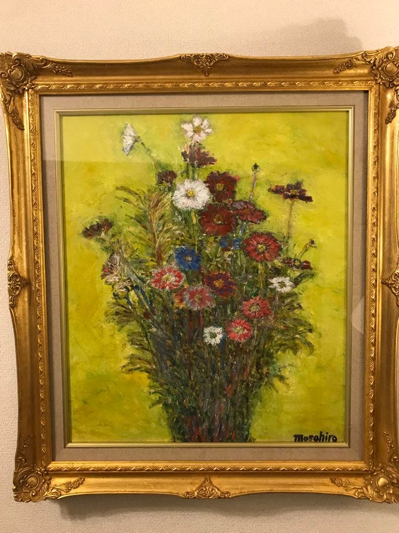 油彩画 コスモス　F10