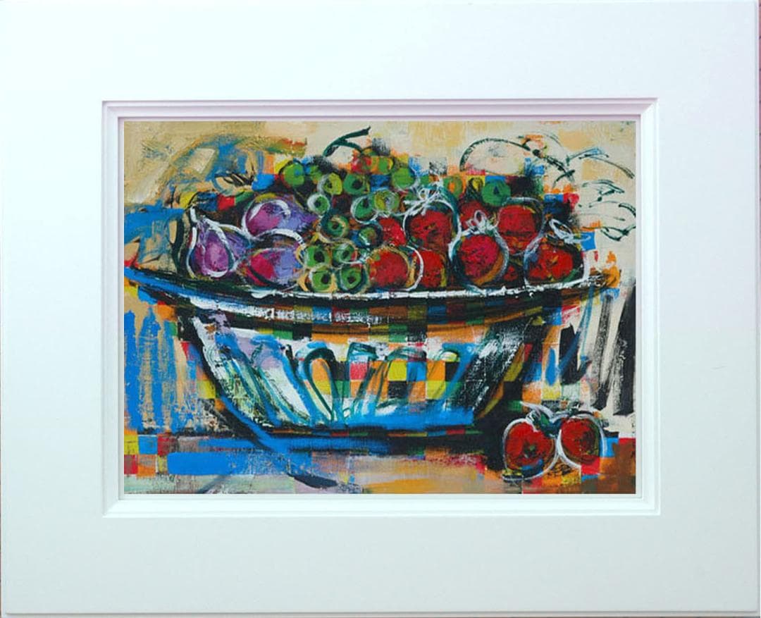 油絵 菅家令子 絵 絵画 インテリア 額付(白) uF6-120209 果物