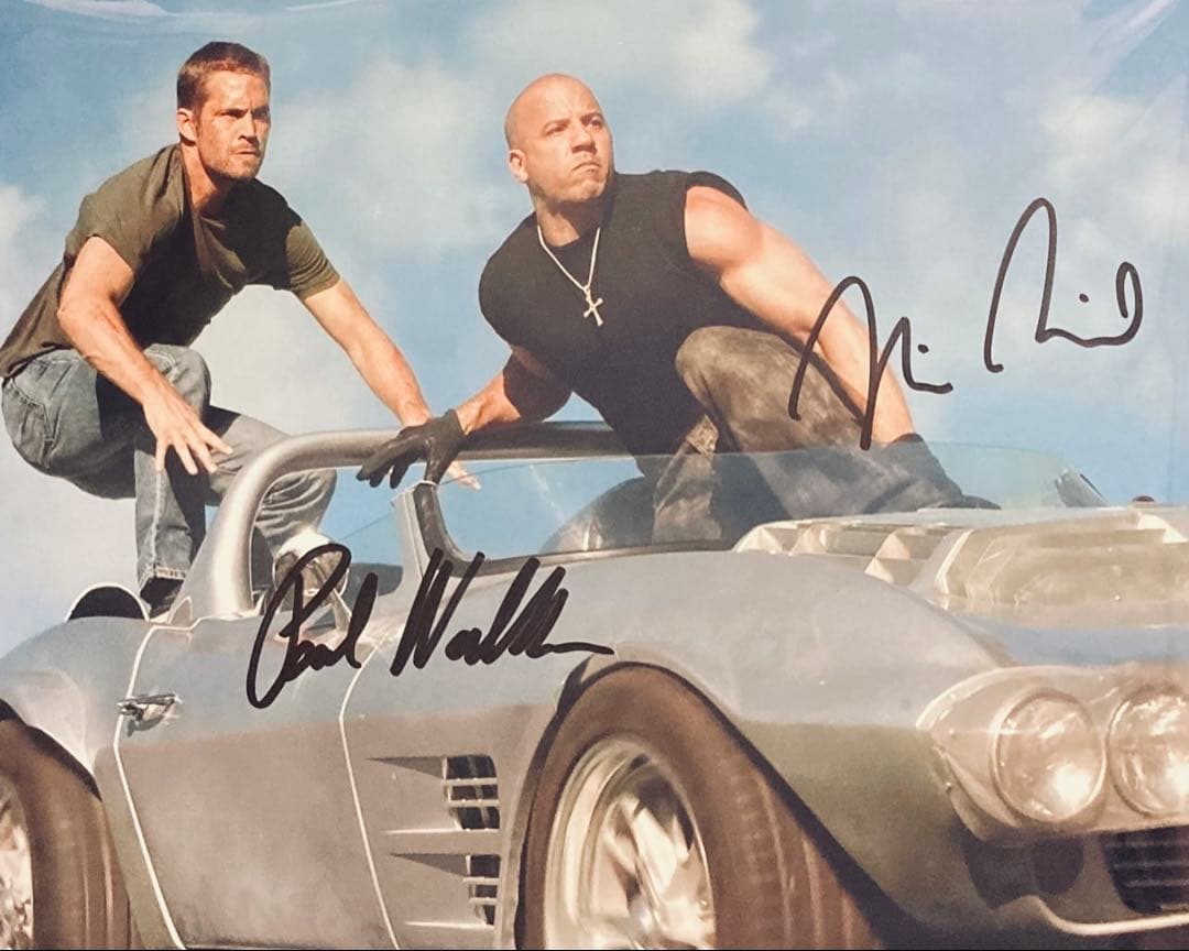 ワイルド・スピード ポール・ウォーカー ヴィン・ディーゼル 直筆サイン入り写真A
