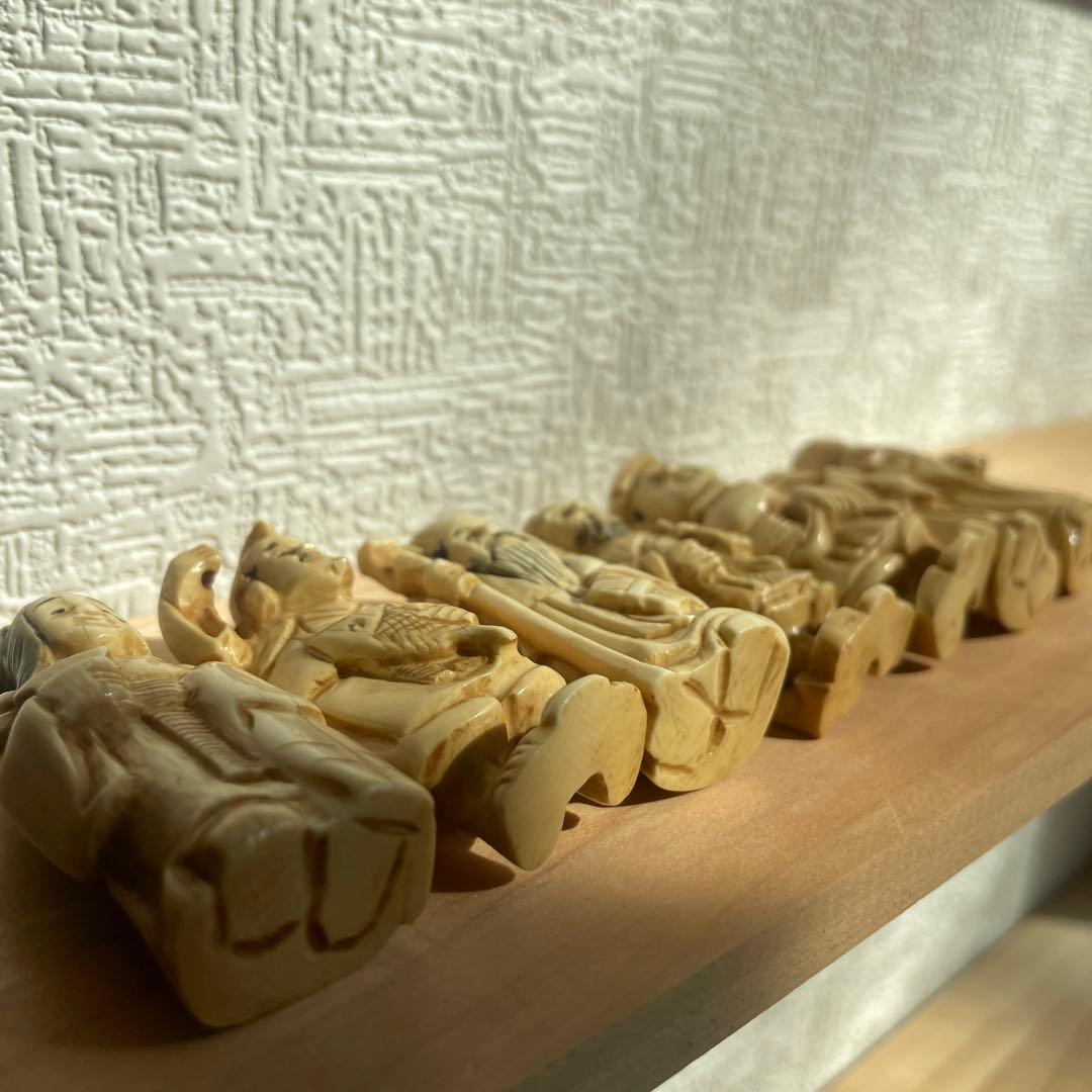 天然素材 ，マンモス ，根付，置物，骨董，七福神，アンティーク