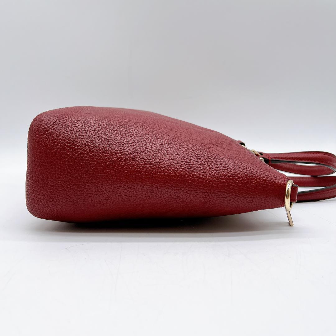 極美品 COACH 2wayバッグ レザー 斜め掛け レッド系 f214