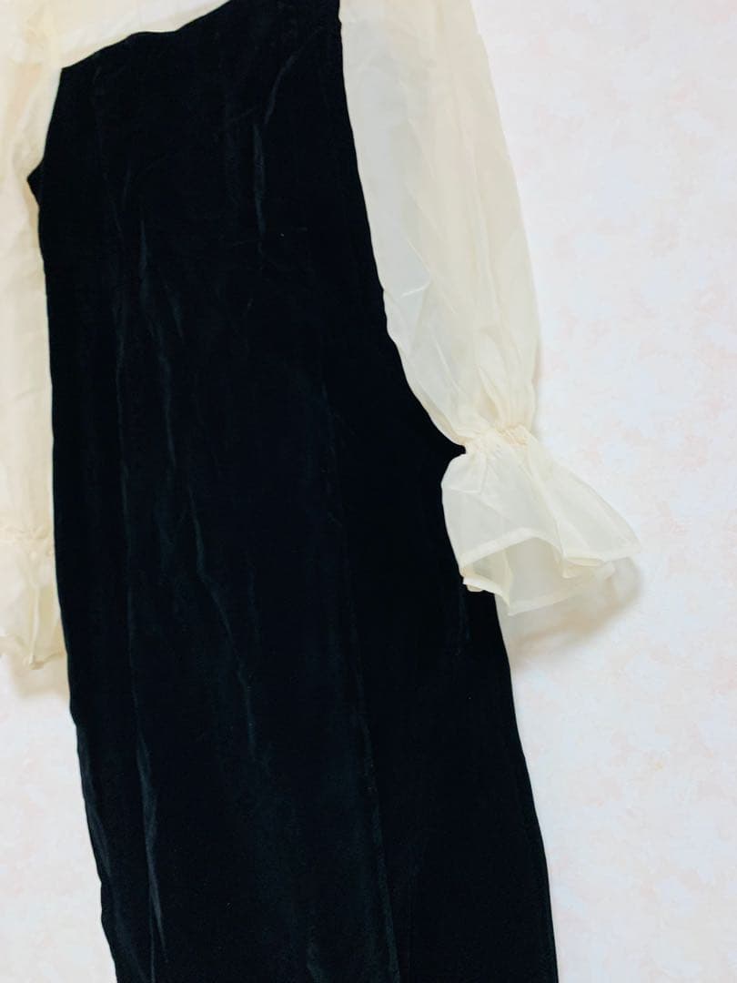 Chico 【SALON by Chico限定】配色シースルータイトロングドレス