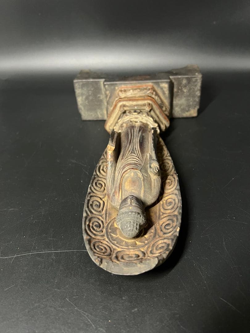 江戸時代後期 木彫 阿弥陀如来立像 仏像 舟形光背 古仏 仏教美術◎ 古美術庵々