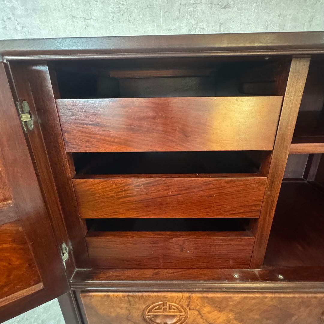 重厚な存在感　中国家具 花梨材 唐木 4段 チェスト 無垢 高級飾り家具