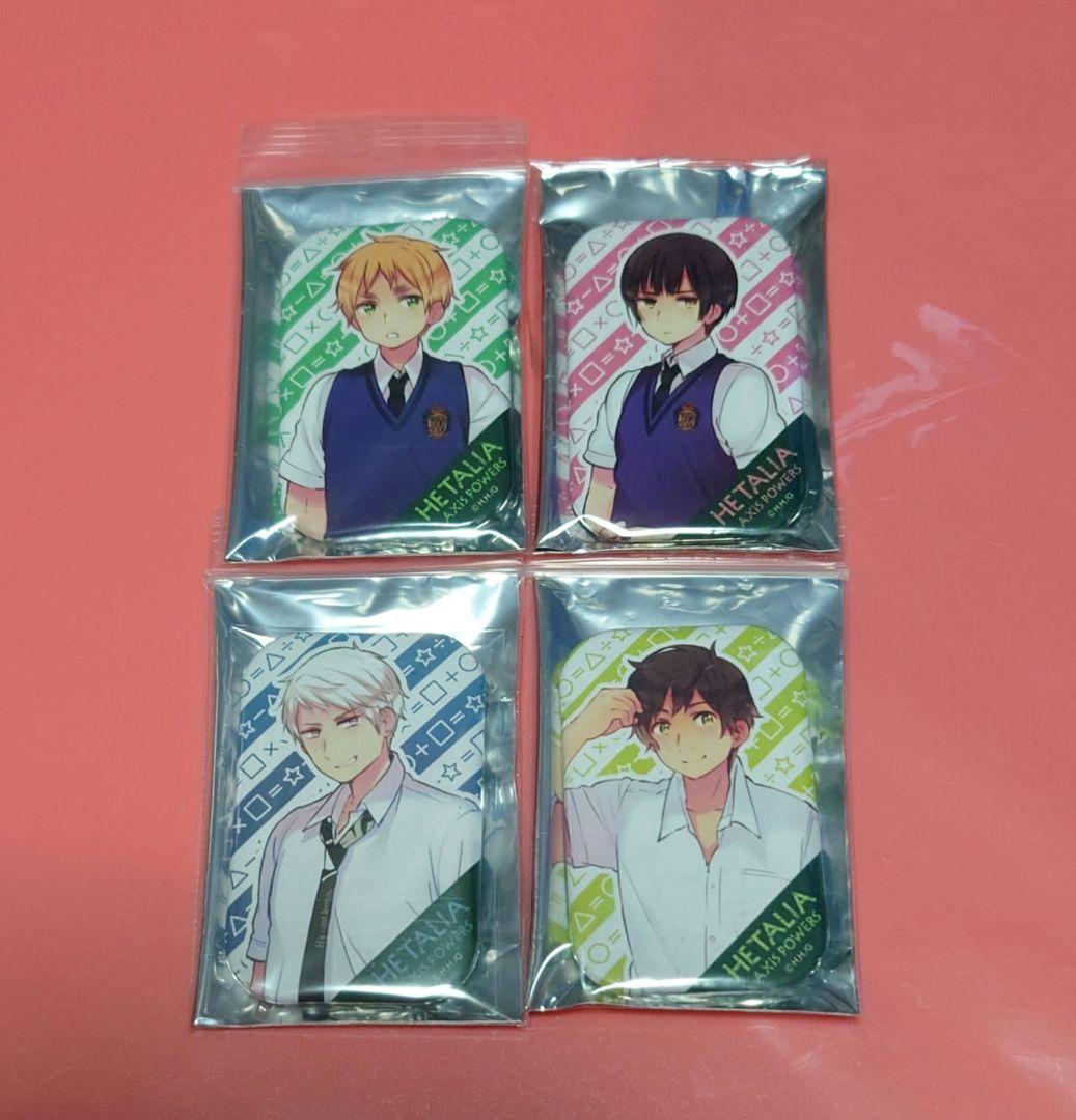 ヘタリアAxis Powers 学生風缶バッジ イギリス プロイセン 日本