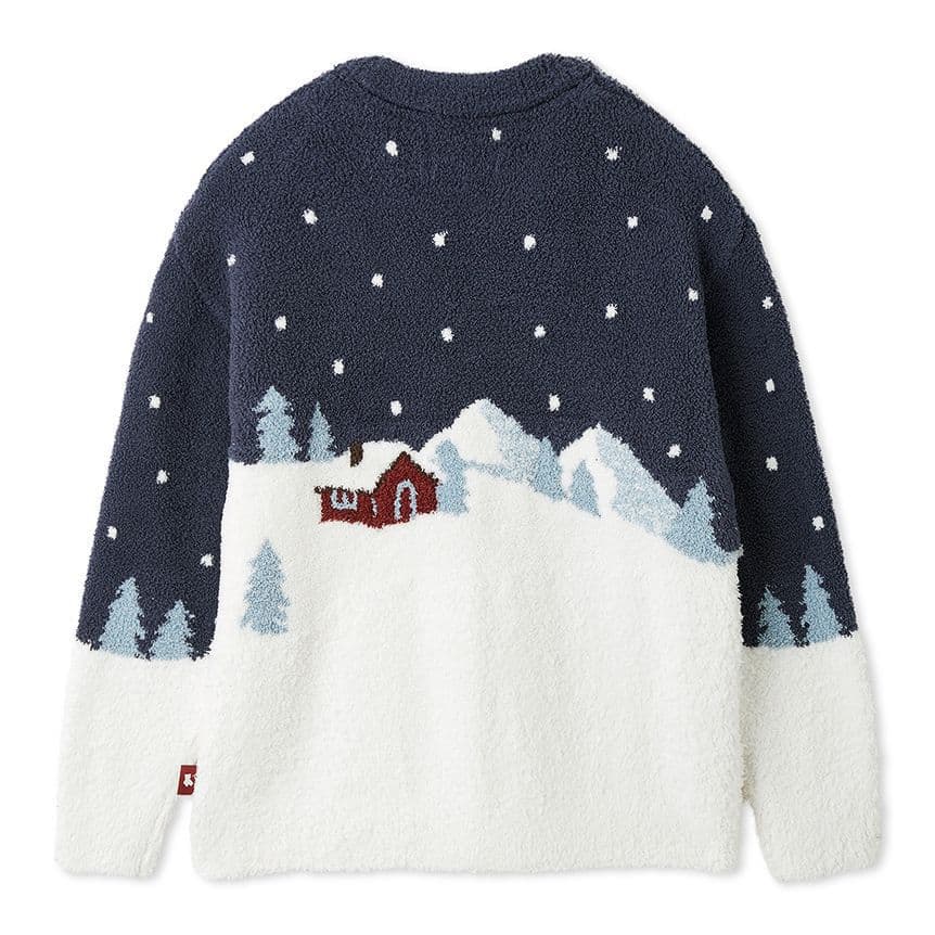 新品 ジェラートピケ【HOLIDAY】スキーベアジャガードプルオーバー　ネイビー