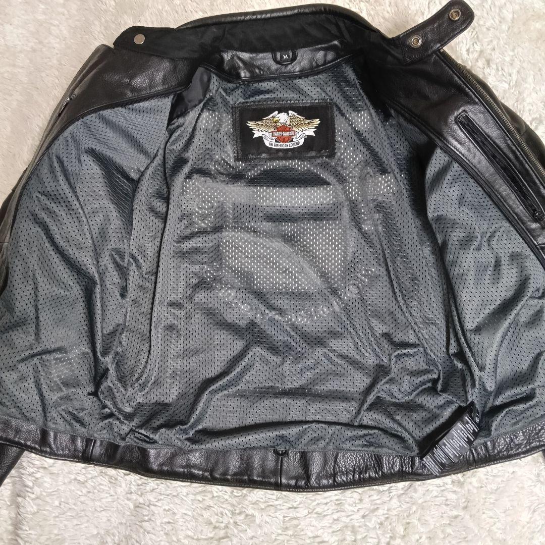 【美品】✨ハーレーダビッドソン シングルライダースジャケット ドクロ