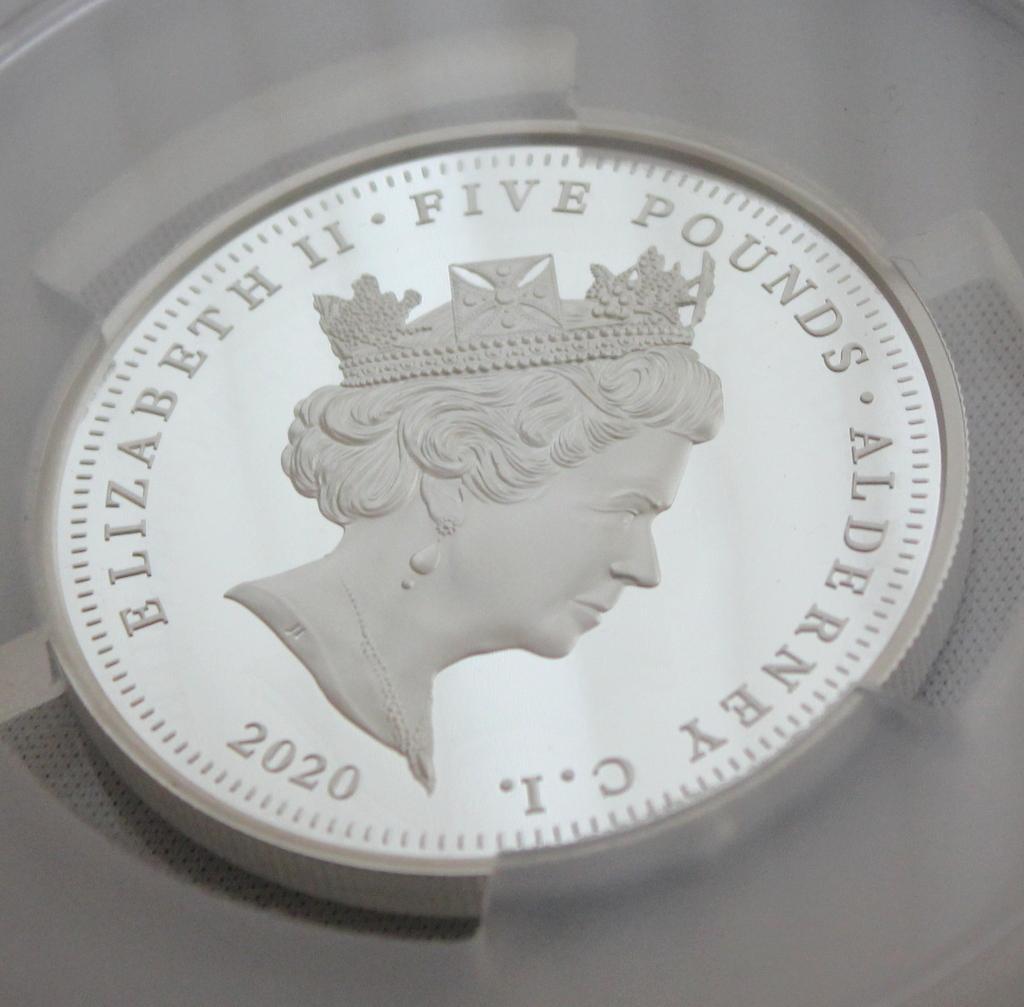 2020年 オルダニー スリーグレイセス 2オンス銀貨PCGS PR70DCAM