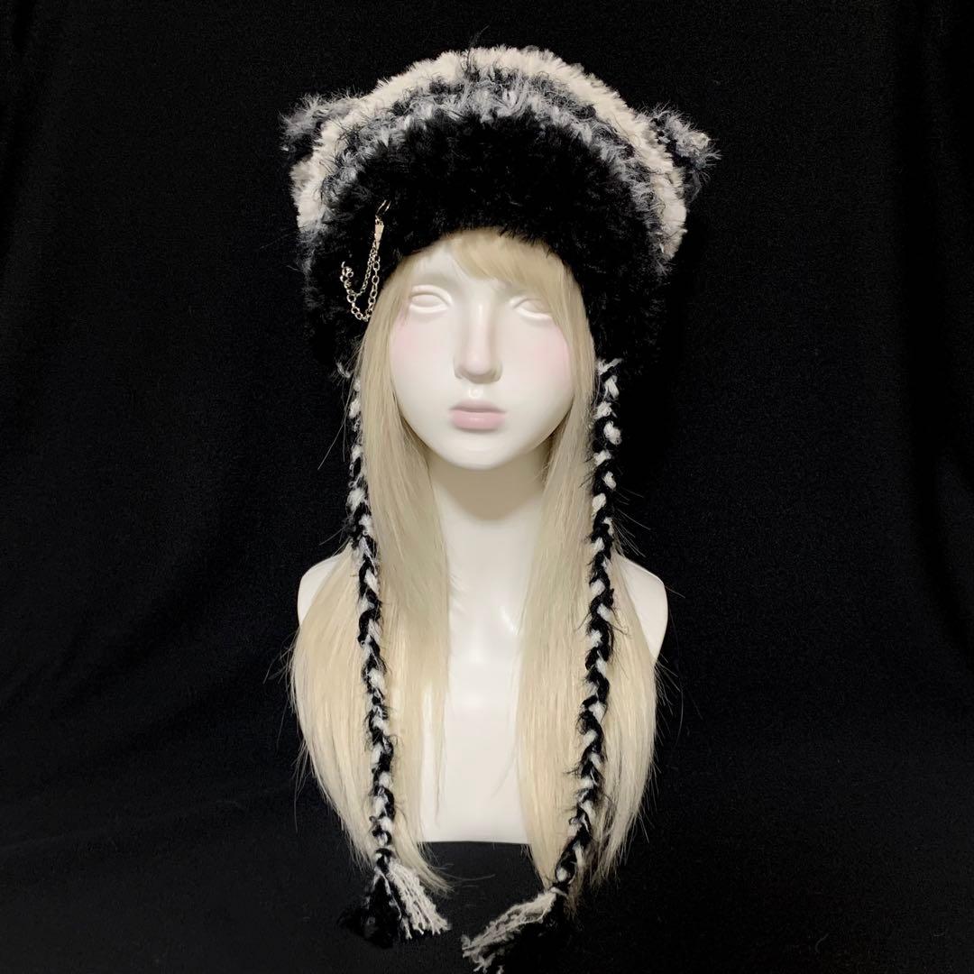 【aq******】うさ耳ボンネット 猫耳ニット帽