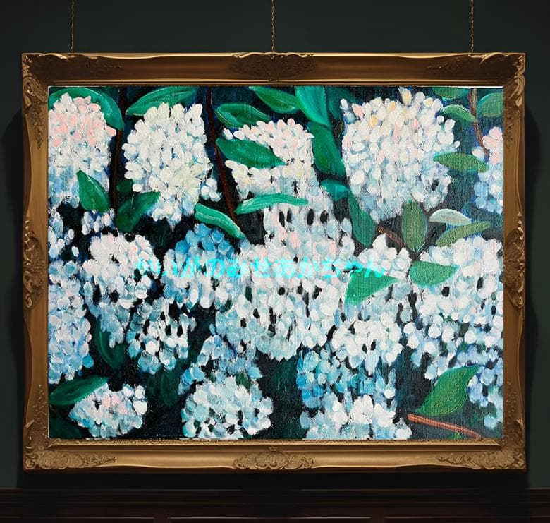 32×41㎝『紫陽花』油彩絵画・原画・F6