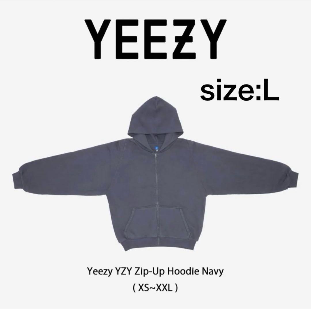 イージーギャップ YZY Zip-Up Hoodie Navy L