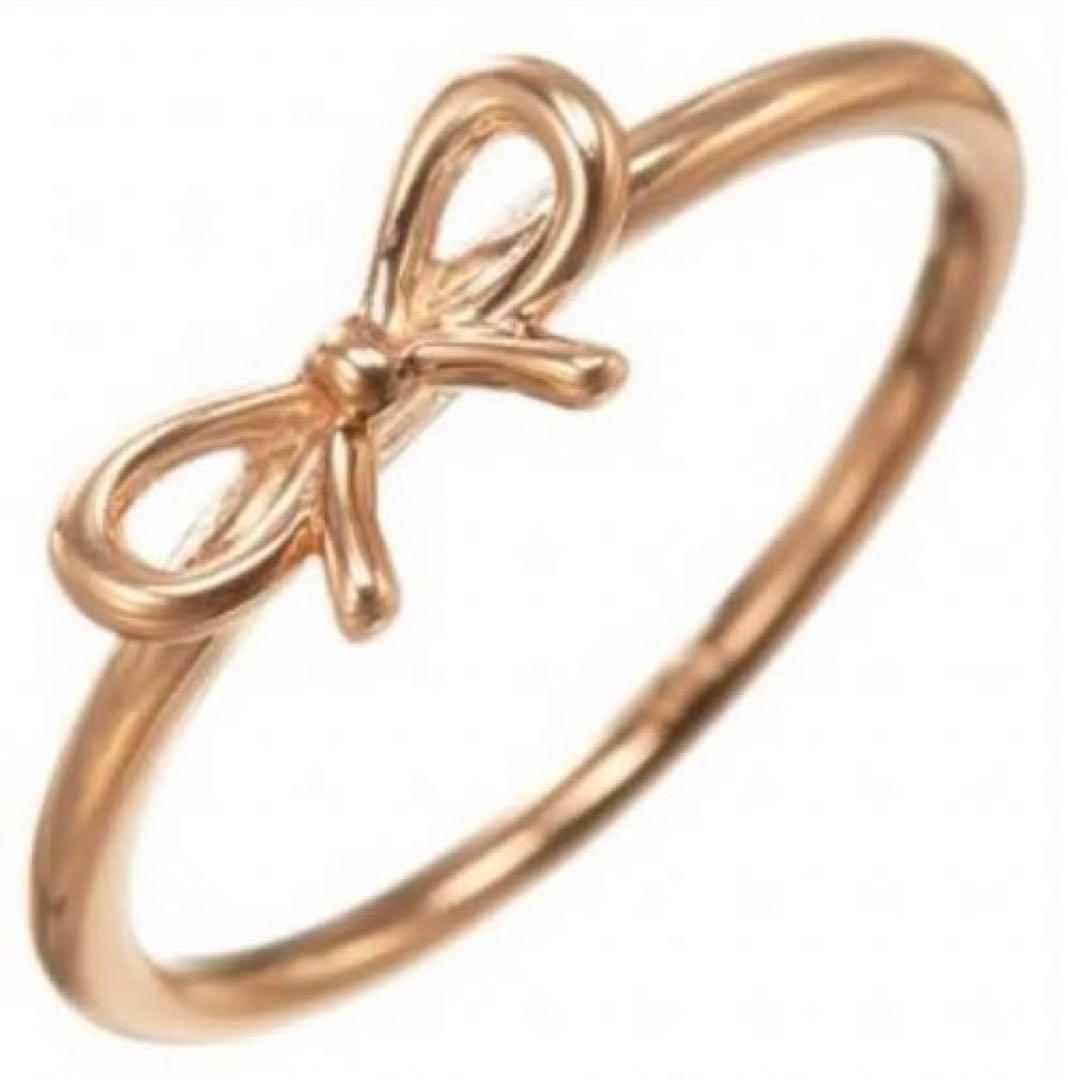リボンリング　3号【ノジェス】K10 リボン ピンキーリング