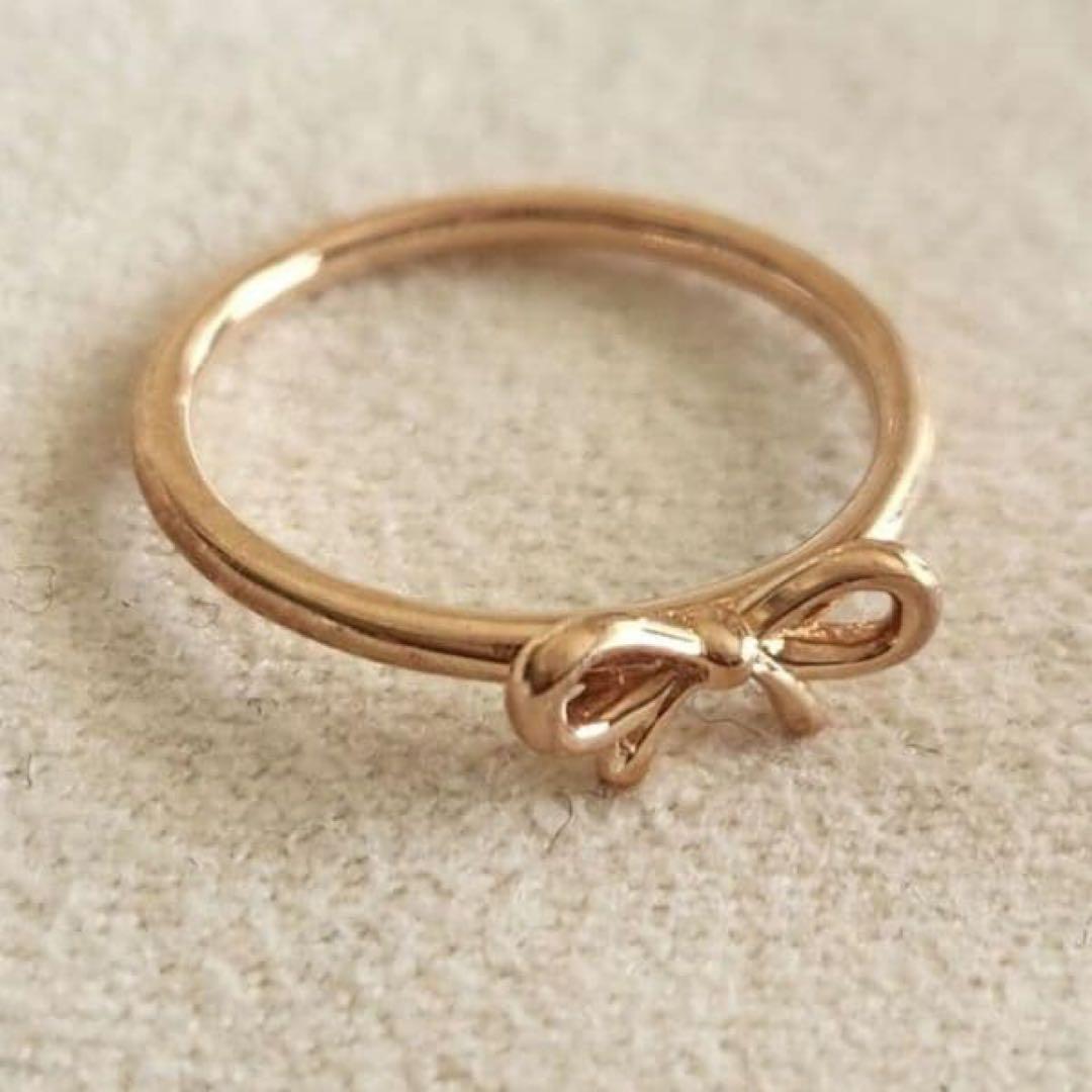 リボンリング　3号【ノジェス】K10 リボン ピンキーリング