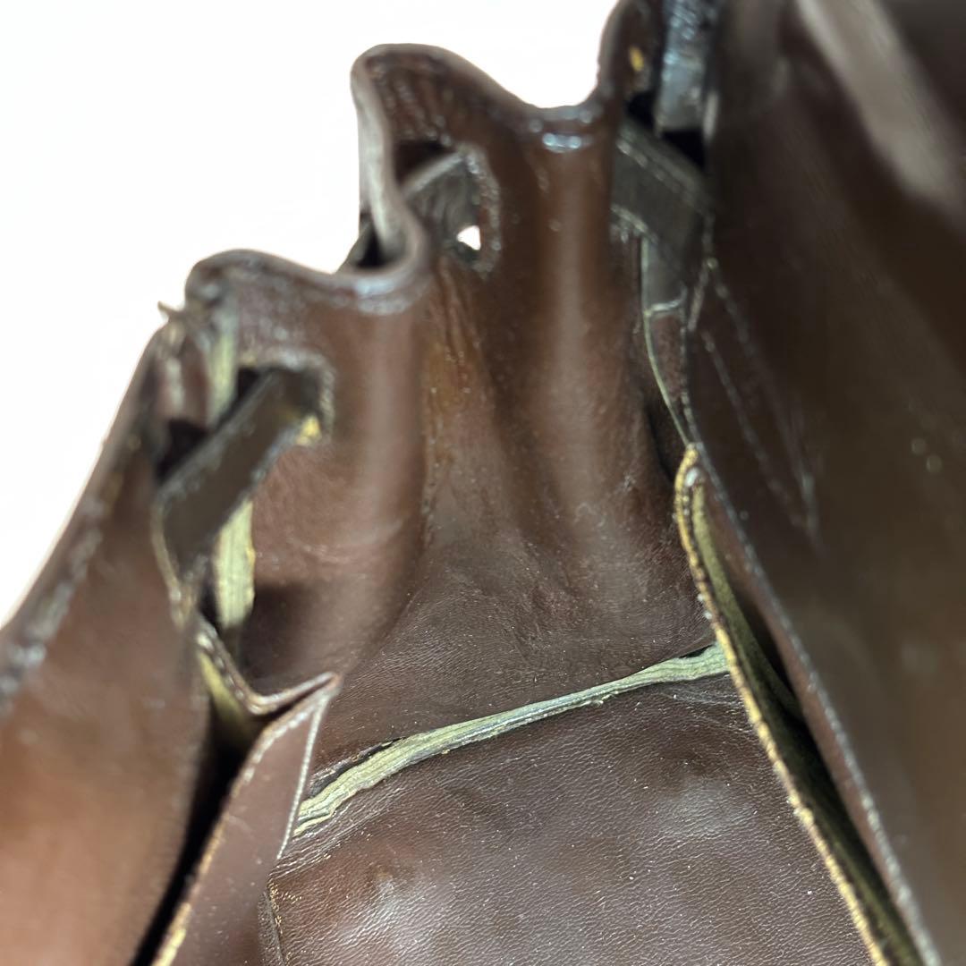 エルメス ケリー28 ルトゥルネ ボックスカーフ ブラウン レザー ハンドバッグ