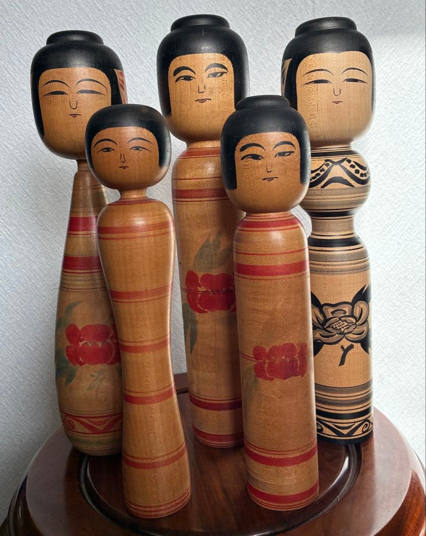 佐藤善ニ　津軽系　温湯　伝統こけし 5体セット