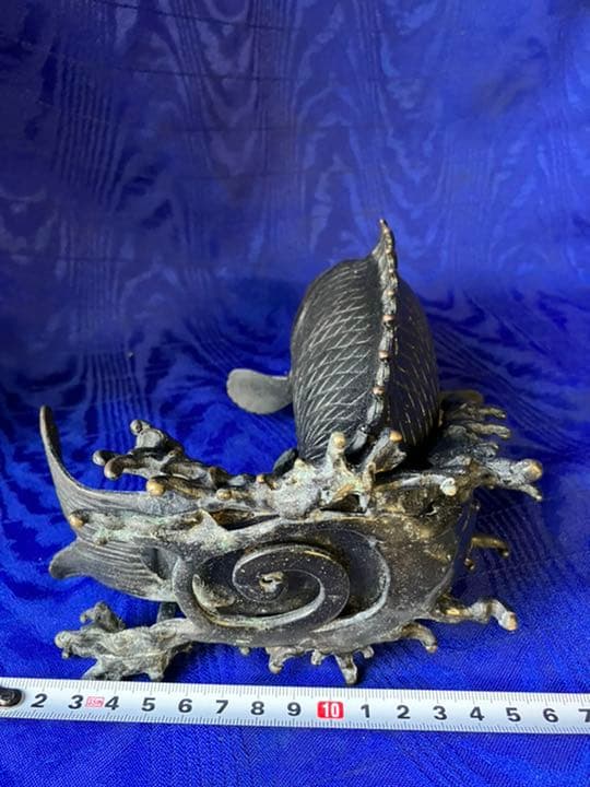 高岡銅器　鯉　コイ　花瓶　一輪挿し