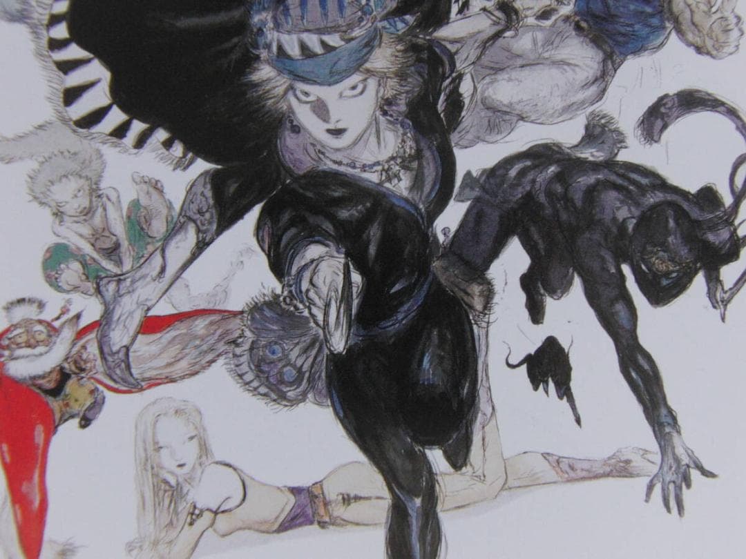 天野喜孝、【アンサンブル】、希少な額装用画集より、厳選、新品額装、マット額装付