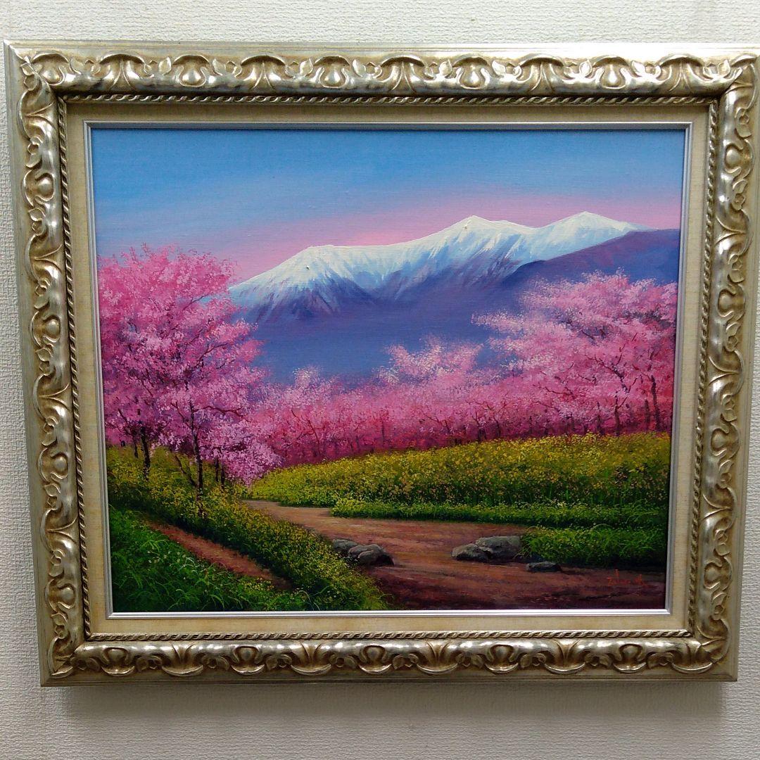 肉質油絵　横　F12号　桜の並木