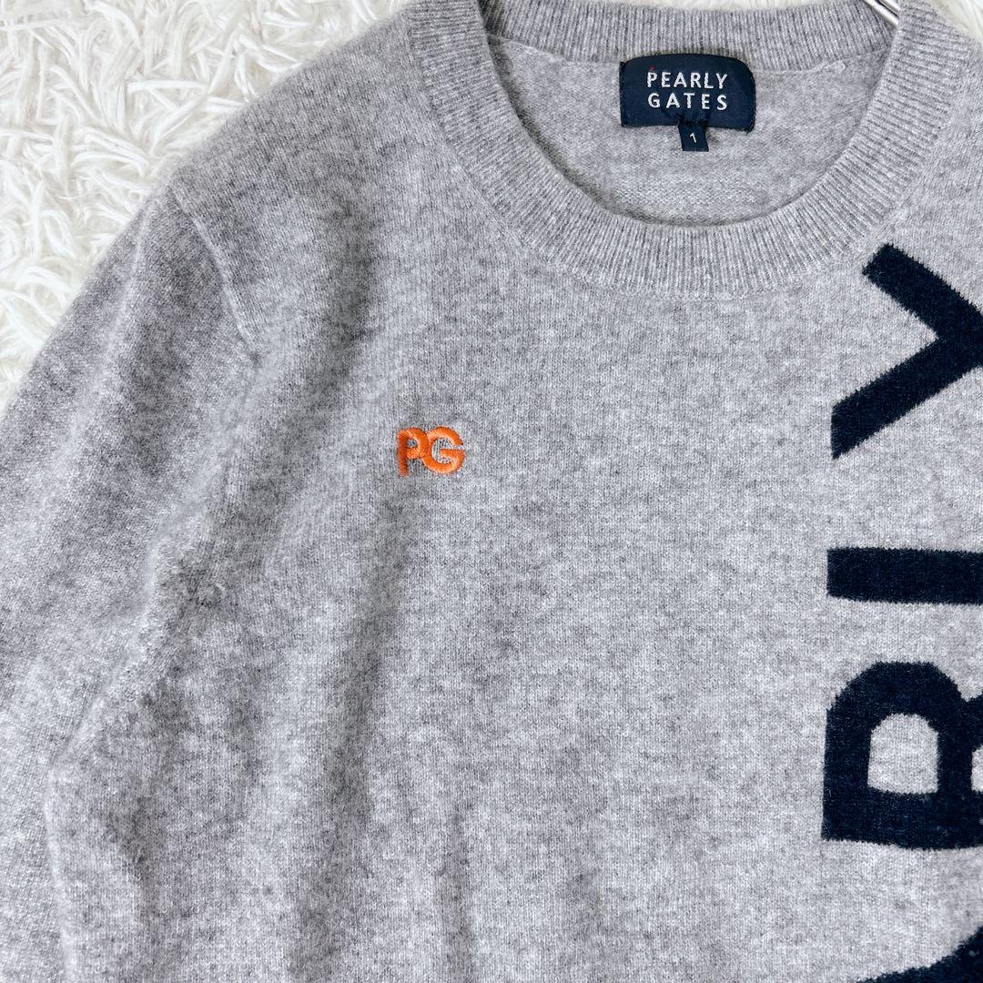 パーリーゲイツ カシミヤ100% ロゴ　ニット M セーター　クルーネック