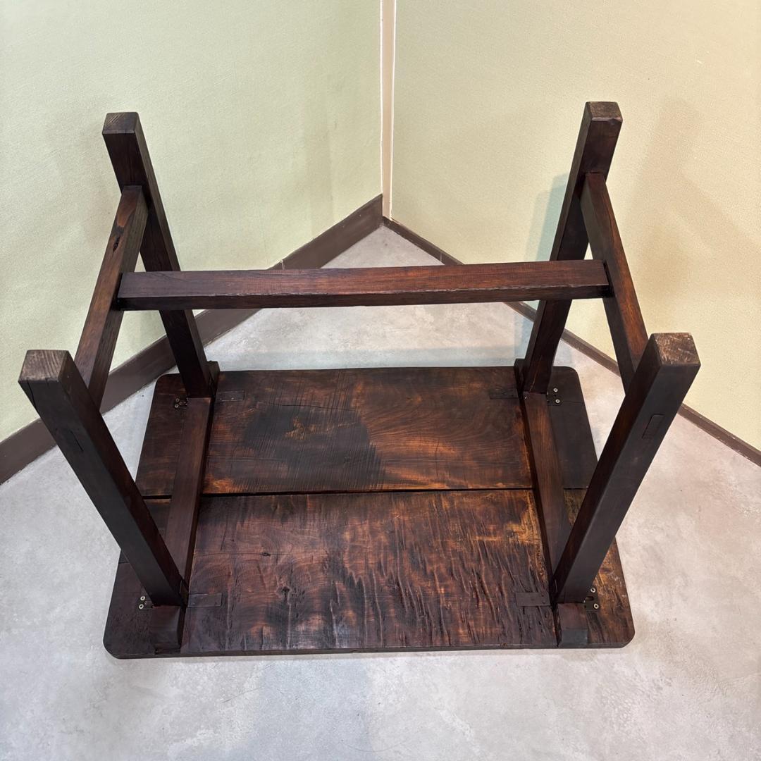 【古家具】無垢材 ヴィンテージテーブル 昭和レトロ アンティーク作業台 カフェ机