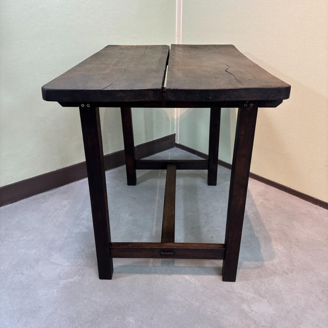 【古家具】無垢材 ヴィンテージテーブル 昭和レトロ アンティーク作業台 カフェ机