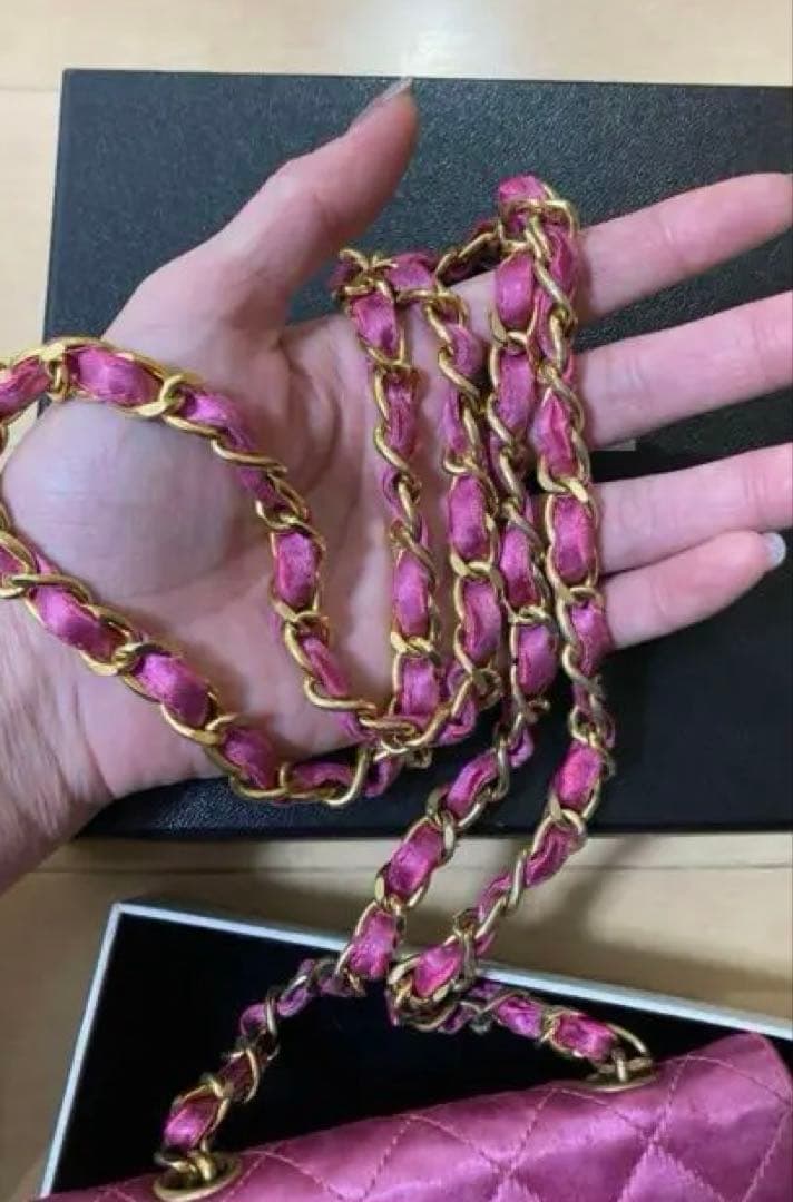 超レア★シャネル サテンピンクミニマトラッセ ショルダー バッグ