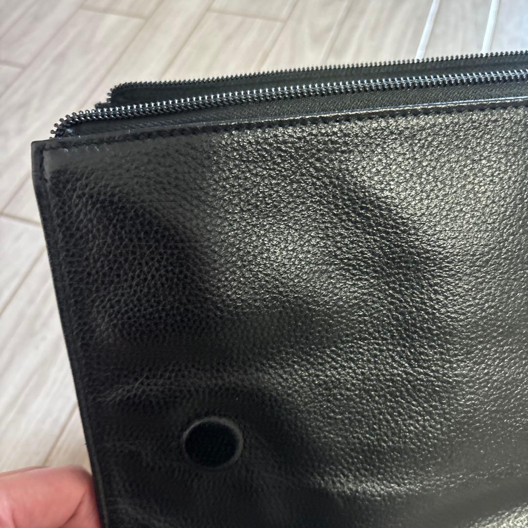 【美品】イアパピヨネ 柄 ワイドテープ ショルダー バッグ ブラック ボディ