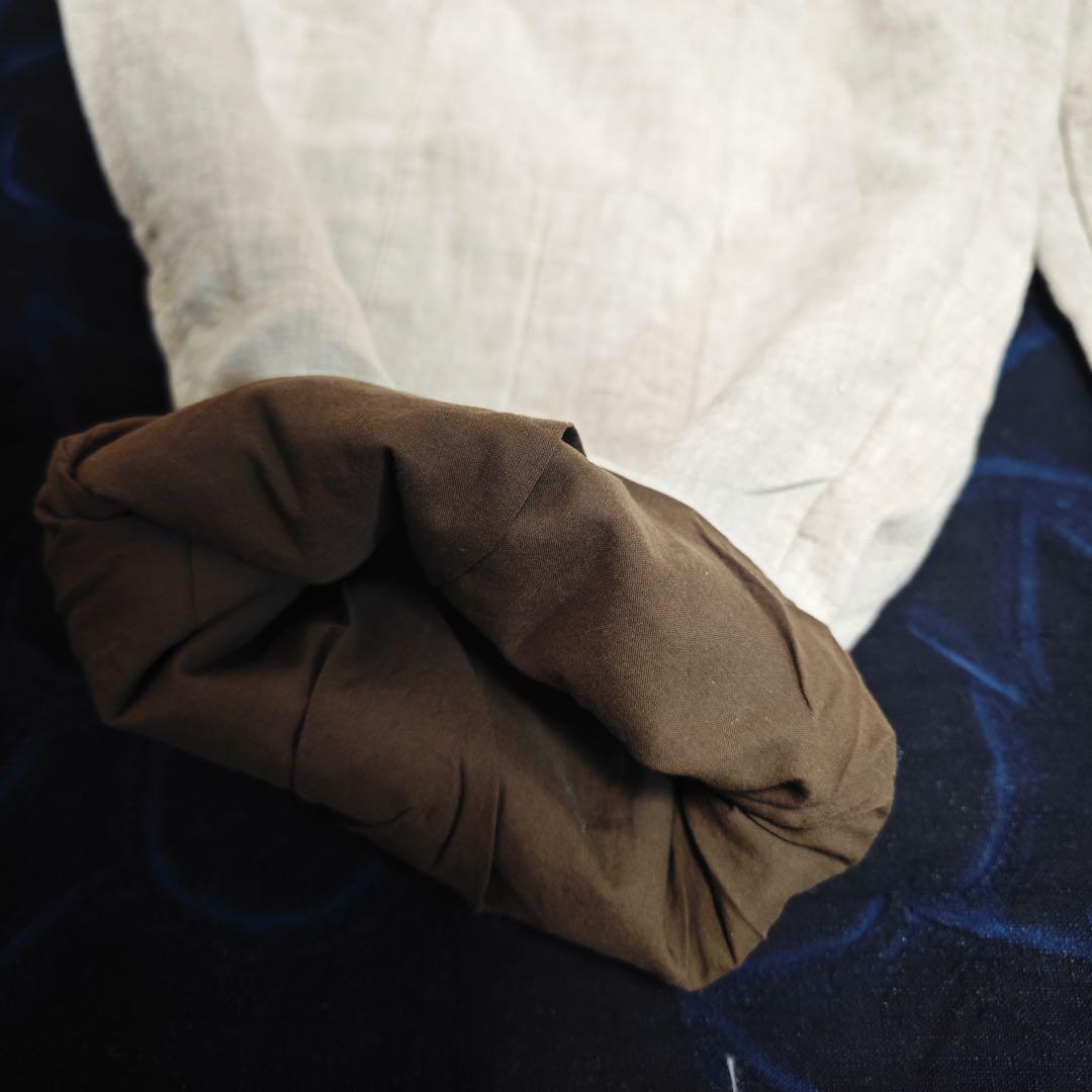 素朴 シンプル　 中綿リネンガウチョパンツ　ゆったり