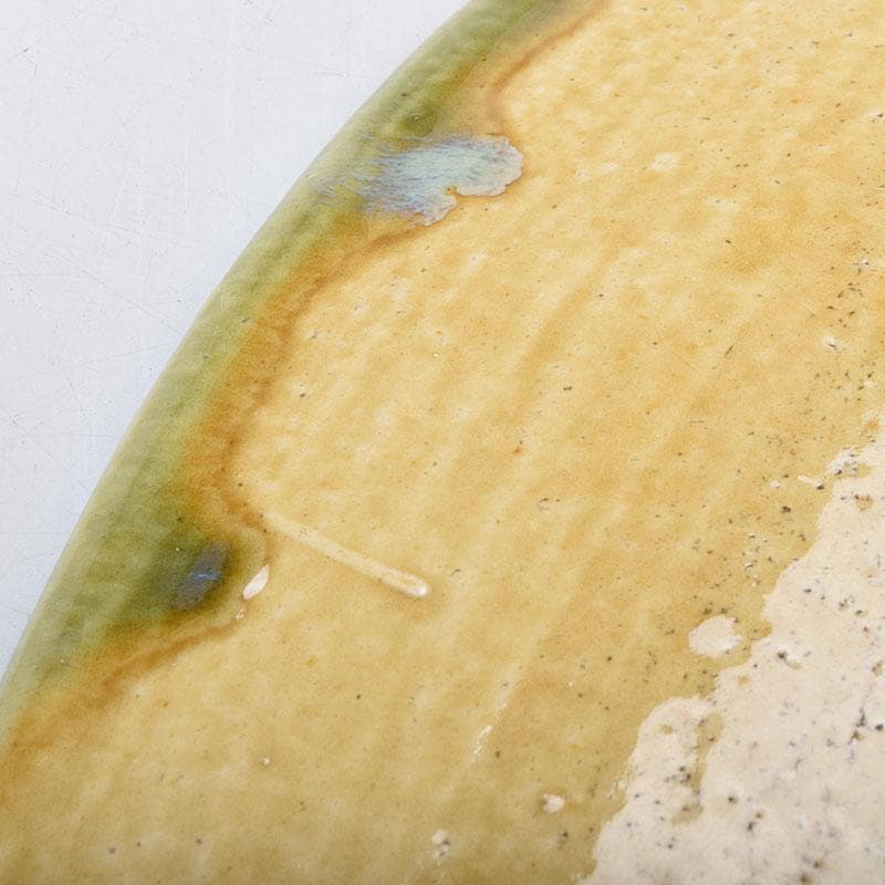 北大路魯山人作　黄瀬戸　大皿　約53cm　黒田陶々庵極め箱　F　R9498H