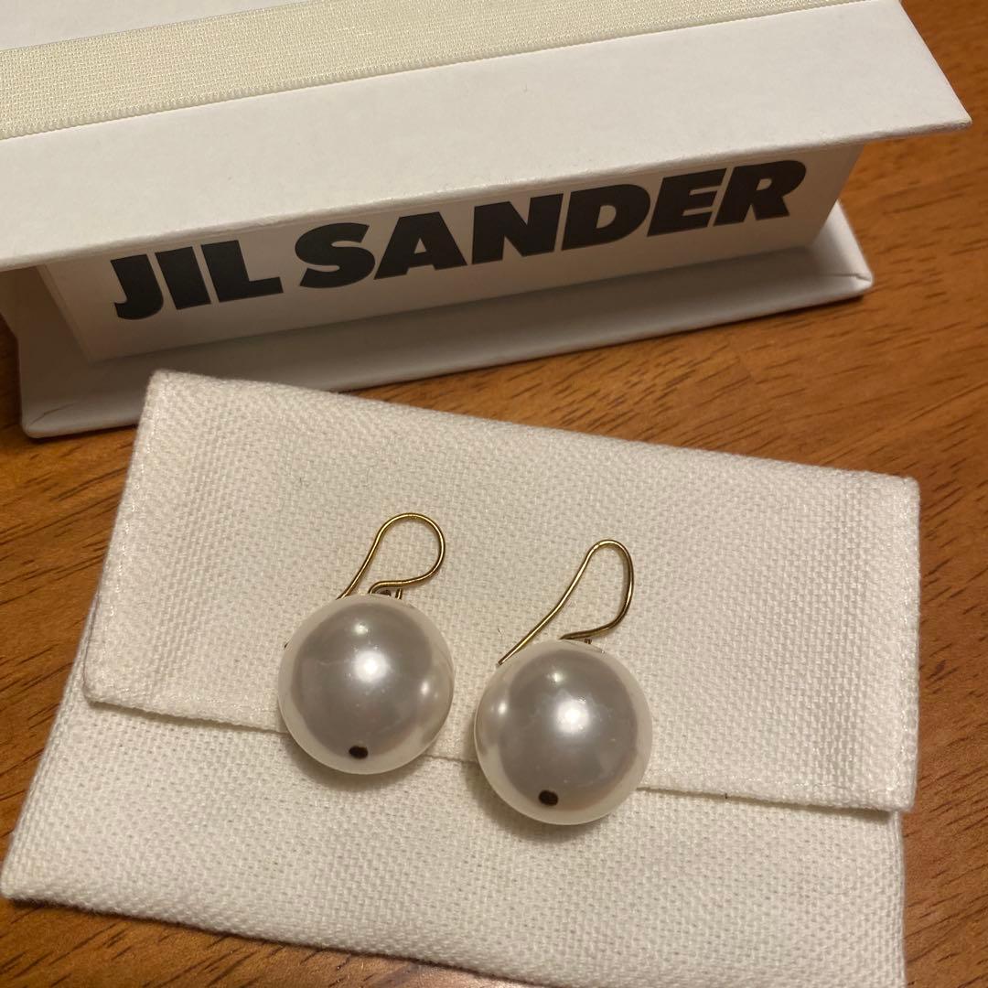 JIL SANDER ホワイトパールピアス