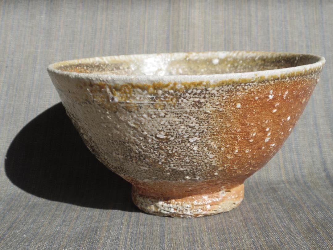 新品★稲葉米紀★焼き締め窯変茶碗《常滑》★穴窯