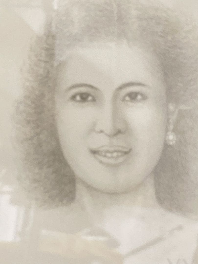 T「八島義郎」石版画 185/300限定 題「微笑」額装ケース付