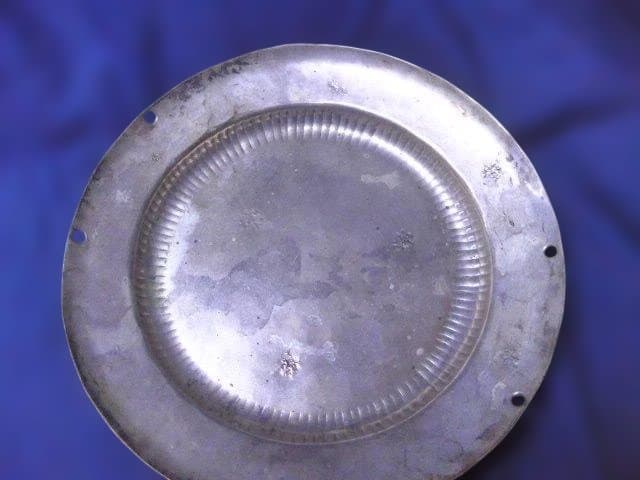 貴重な鎚起銅の手付き青海盆。表は銀。取手はありません。茶道具 製造者刻印あり