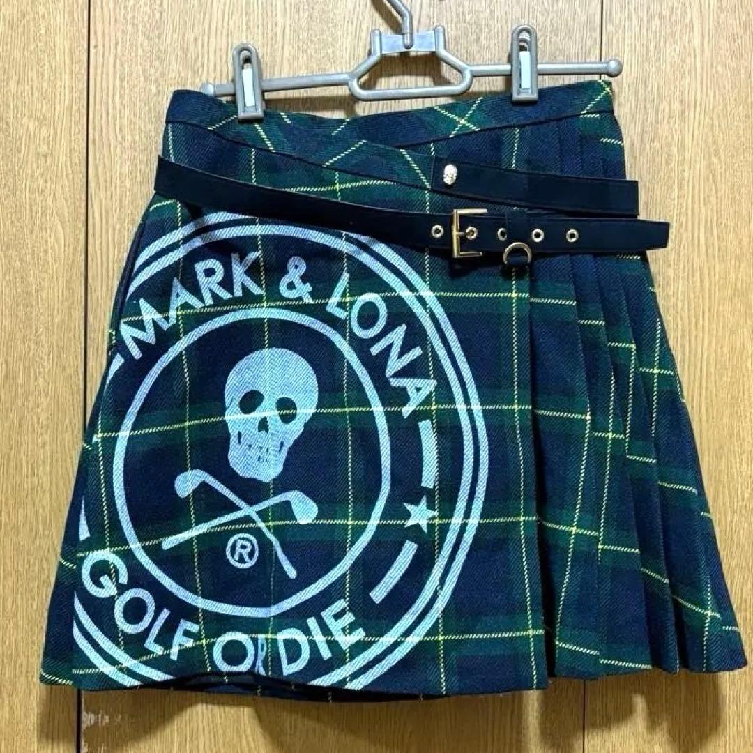 マークアンドロナ　ビッグスカルロゴ　スカート
