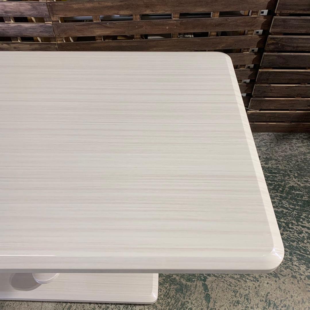 H910\" シギヤマ家具 NORDI 昇降式ダイニングテーブル ホワイト