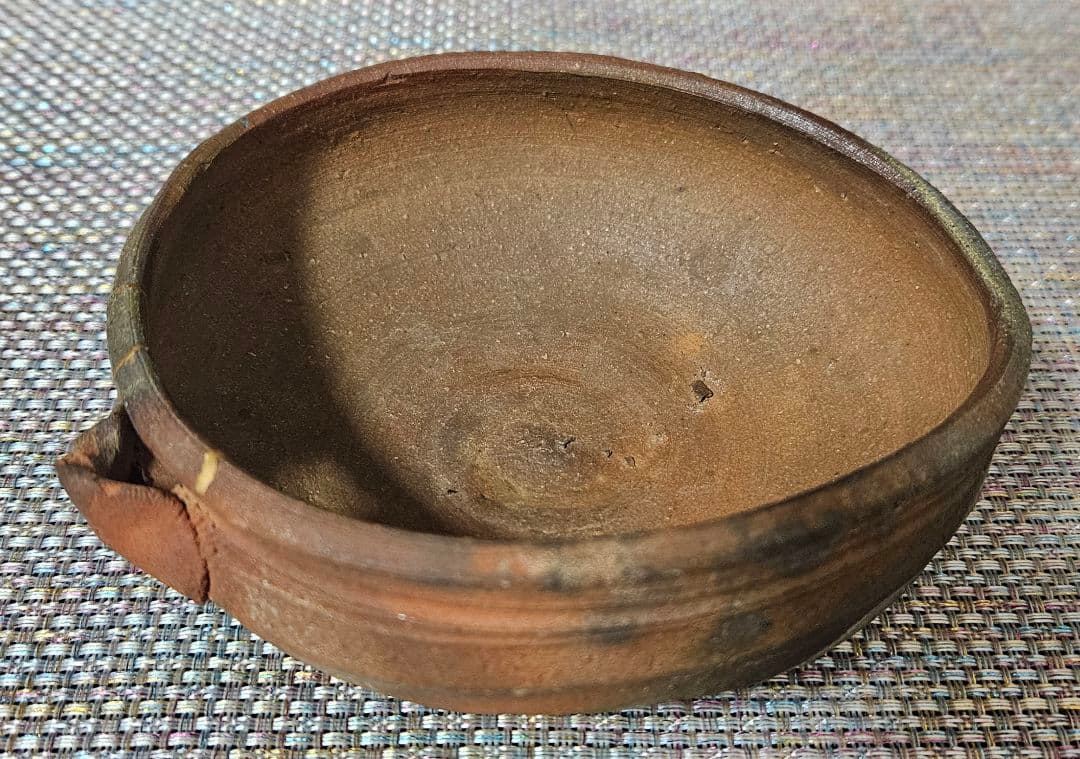 室町〜江戸初期　古備前　片口　酒次　 片口茶碗　伝世時代箱　最大径13.9cm