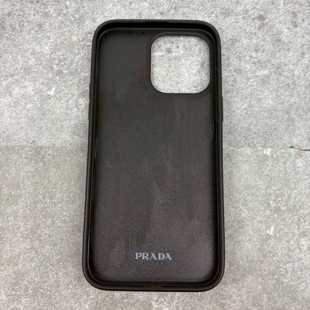 未使用級 プラダ iPhone14PRO MAX スマホカバー 三角ロゴ ピンク