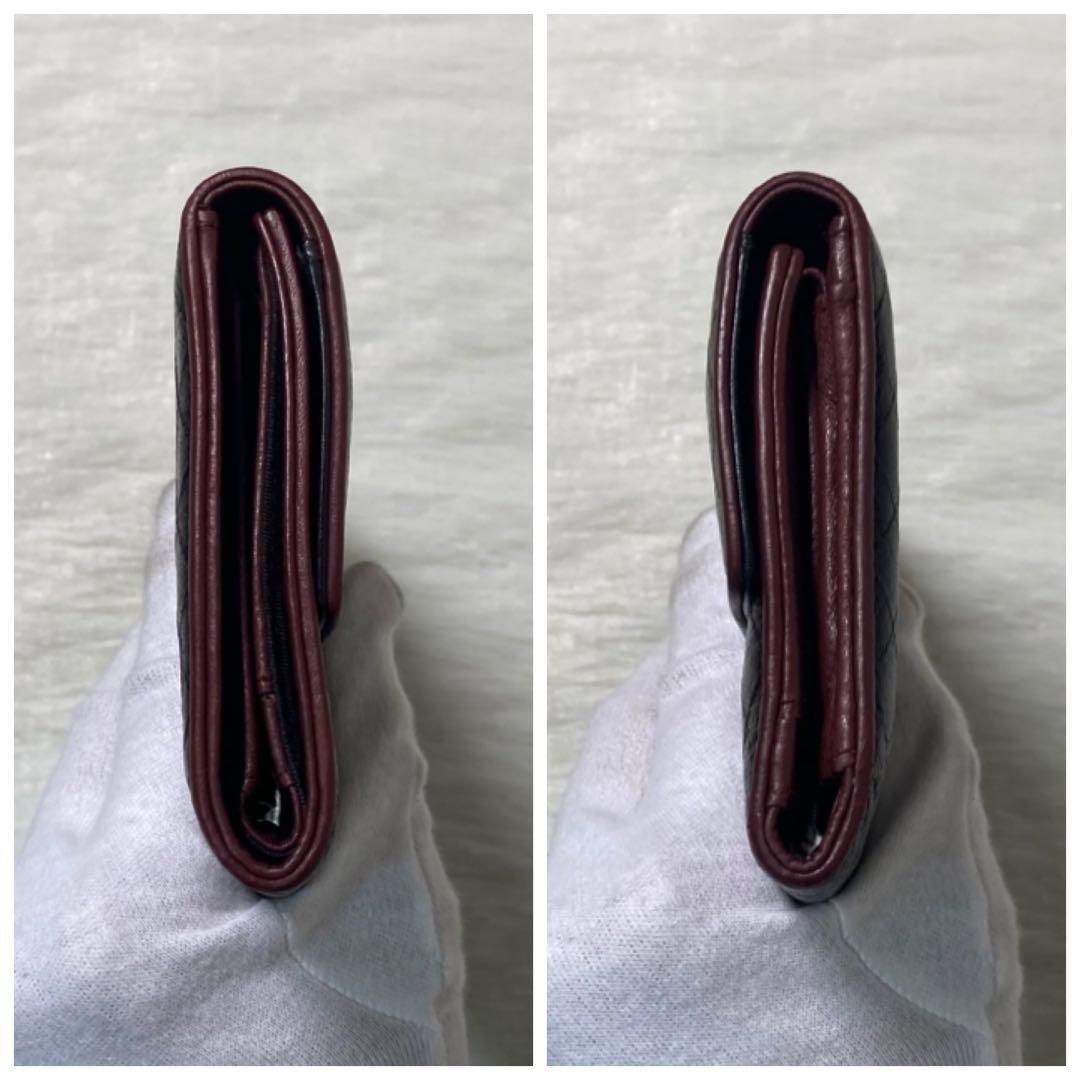 CHANEL シャネル　長財布　ロング　三つ折り　ビコローレ　バイカラー　黒